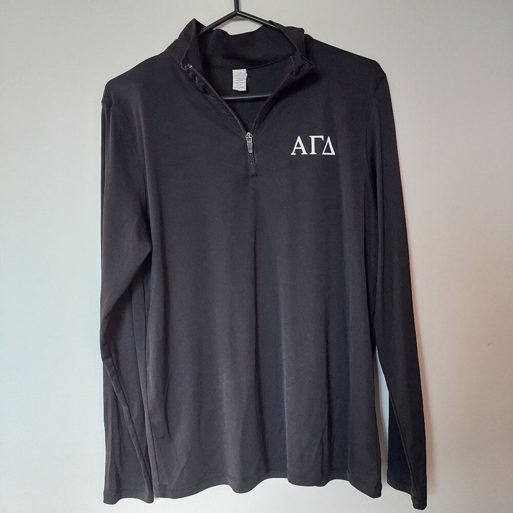 Alpha Gamma Delta (ΑΓΔ) Black Quarter-Zip Pullover From ALO Yoga, Size XL,
